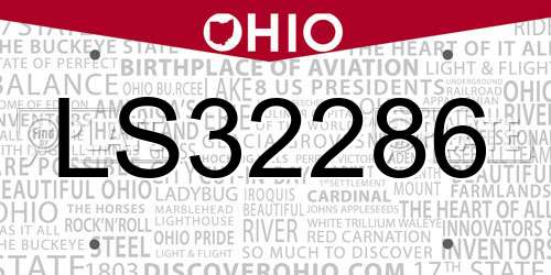 LS32286 Ohio License Plate