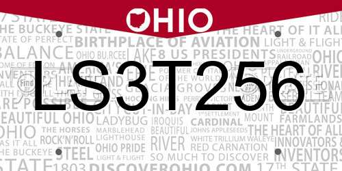 LS3T256 Ohio License Plate