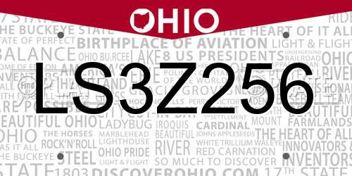 LS3Z256 Ohio License Plate