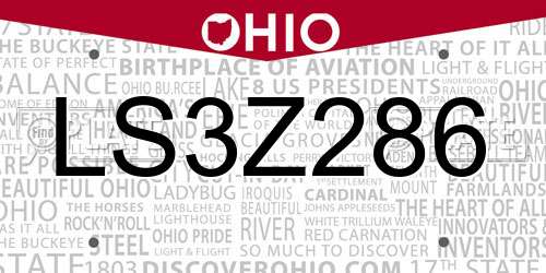 LS3Z286 Ohio License Plate