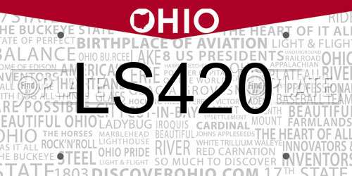 LS420 Ohio License Plate