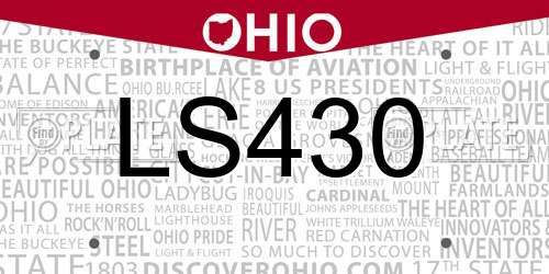 LS430 Ohio License Plate