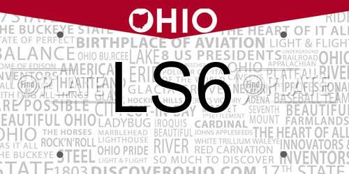LS6 Ohio License Plate