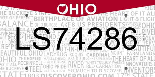 LS74286 Ohio License Plate