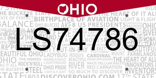LS74786 Ohio License Plate