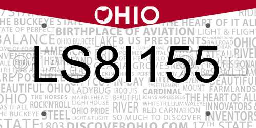 LS8I155 Ohio License Plate