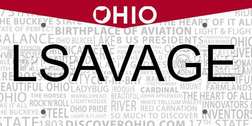 LSAVAGE Ohio License Plate