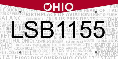 LSB1155 Ohio License Plate