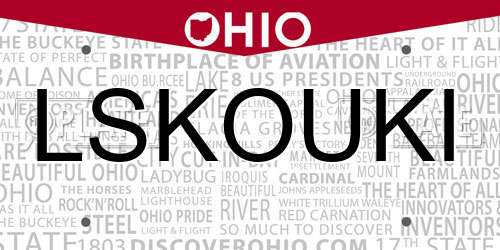 LSKOUKI Ohio License Plate