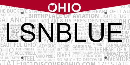 LSNBLUE Ohio License Plate