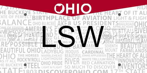 LSW Ohio License Plate