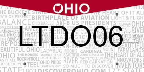 LTDO06 Ohio License Plate