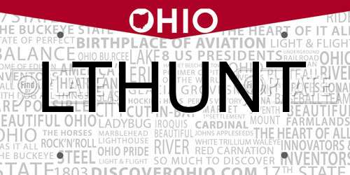LTHUNT Ohio License Plate