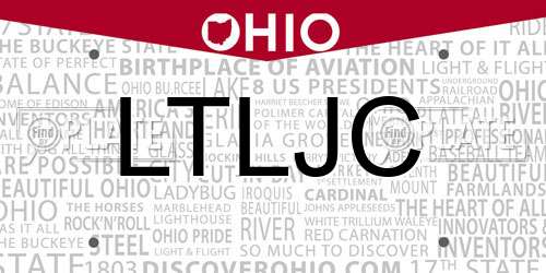 LTLJC Ohio License Plate