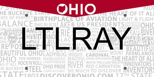 LTLRAY Ohio License Plate