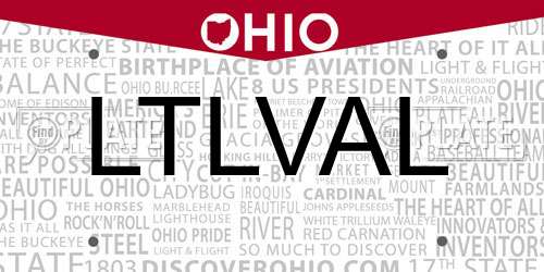 LTLVAL Ohio License Plate