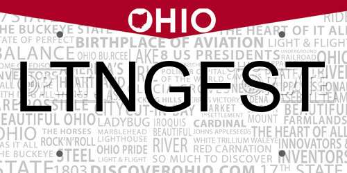 LTNGFST Ohio License Plate