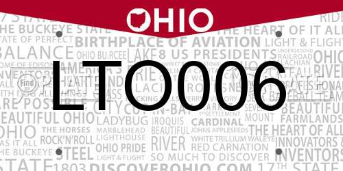 LTO006 Ohio License Plate