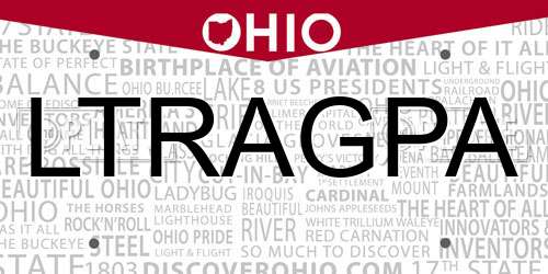 LTRAGPA Ohio License Plate