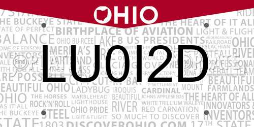 LU0I2D Ohio License Plate