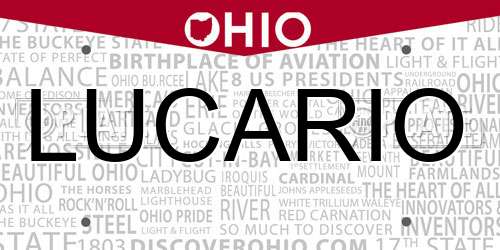 LUCARIO Ohio License Plate