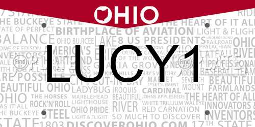 LUCY1 Ohio License Plate