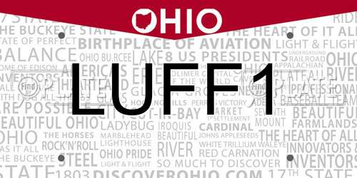 LUFF1 Ohio License Plate