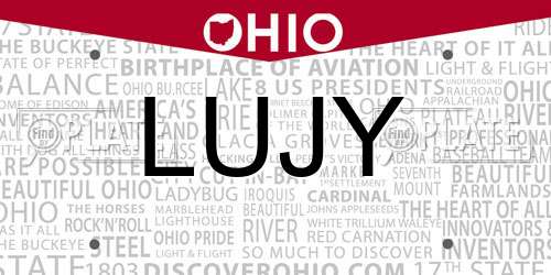 LUJY Ohio License Plate