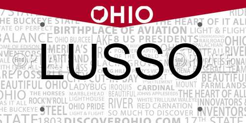 LUSSO Ohio License Plate