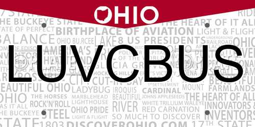 LUVCBUS Ohio License Plate