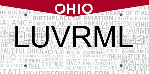 LUVRML Ohio License Plate