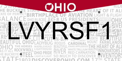 LVYRSF1 Ohio License Plate