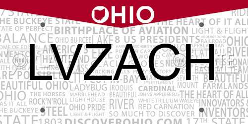 LVZACH Ohio License Plate