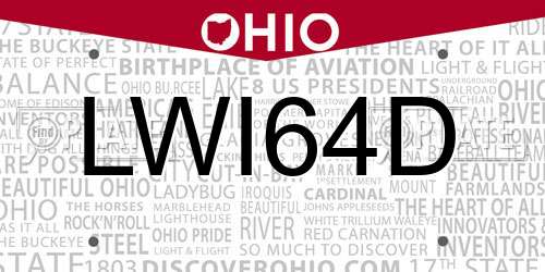 LWI64D Ohio License Plate