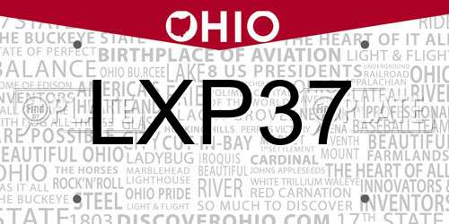 LXP37 Ohio License Plate