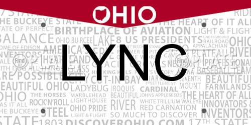 LYNC Ohio License Plate