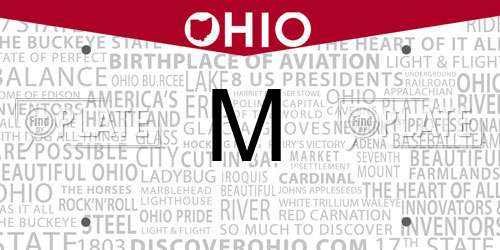 M Ohio License Plate