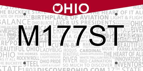M177ST Ohio License Plate