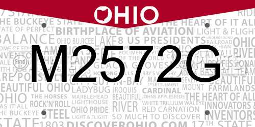 M2572G Ohio License Plate