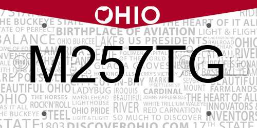 M257TG Ohio License Plate