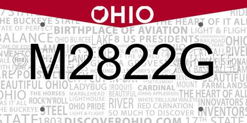 M2822G Ohio License Plate