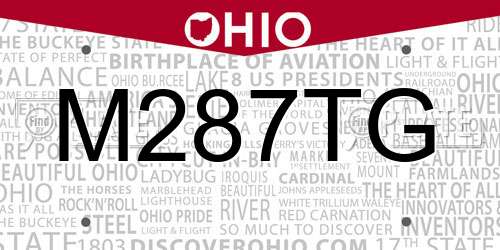 M287TG Ohio License Plate