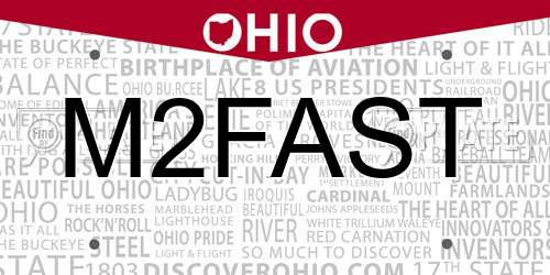 M2FAST Ohio License Plate