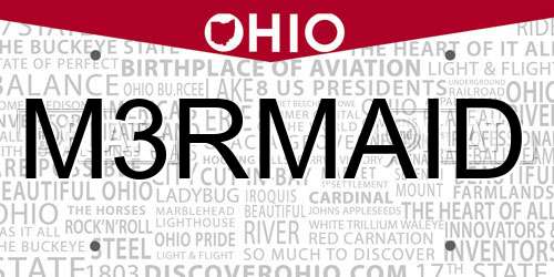 M3RMAID Ohio License Plate