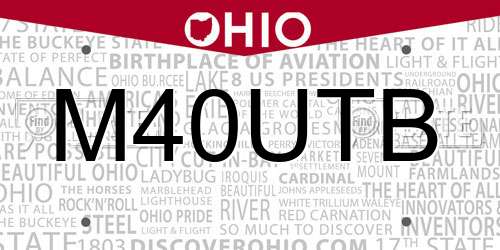 M40UTB Ohio License Plate