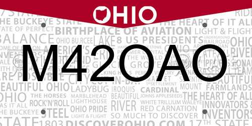 M42OAO Ohio License Plate