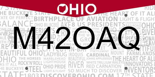 M42OAQ Ohio License Plate