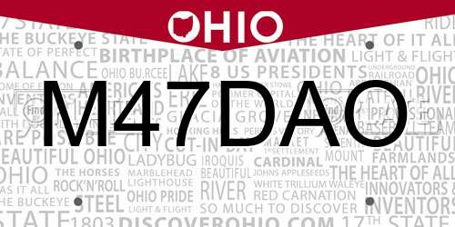 M47DAO Ohio License Plate