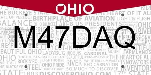 M47DAQ Ohio License Plate