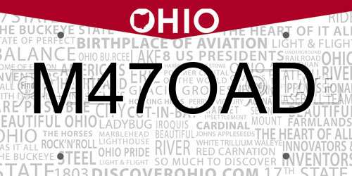 M47OAD Ohio License Plate